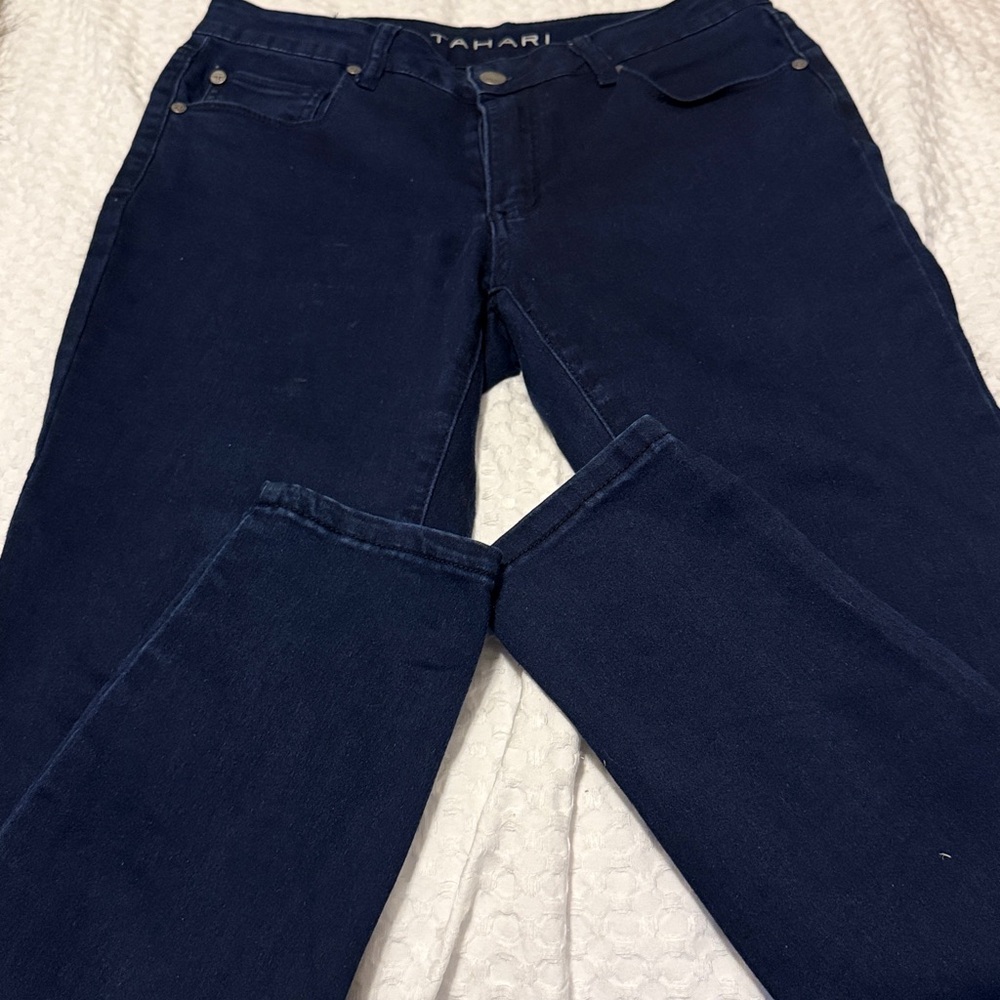 Tahari Dark Blue Denim Jeans size 8